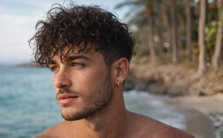 textured curly beach hair for guys natural summer look