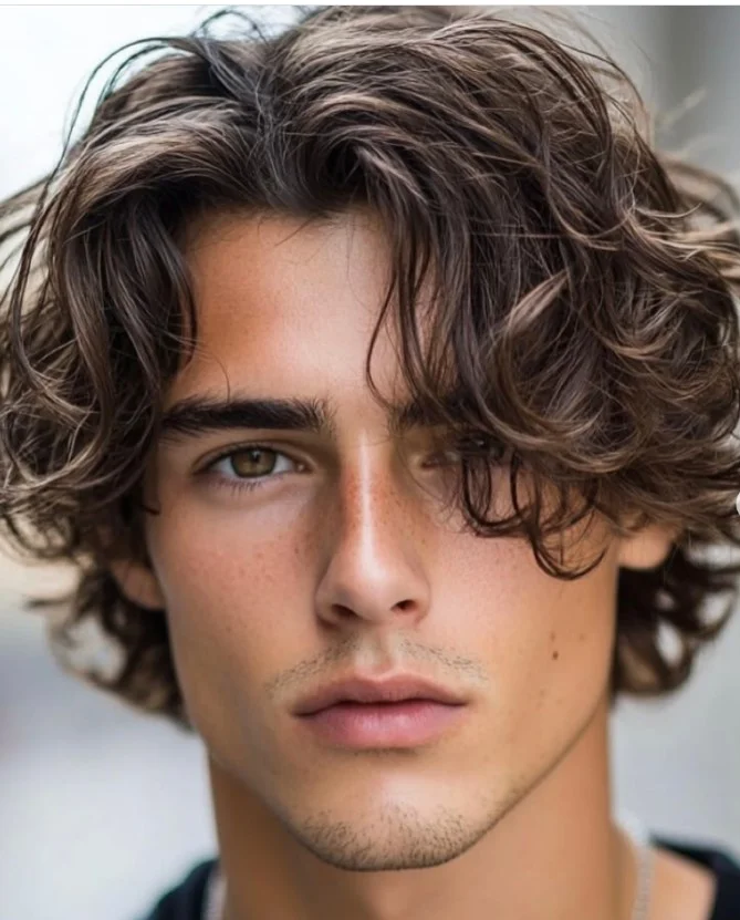 layered surfer haircut for men beach hair look