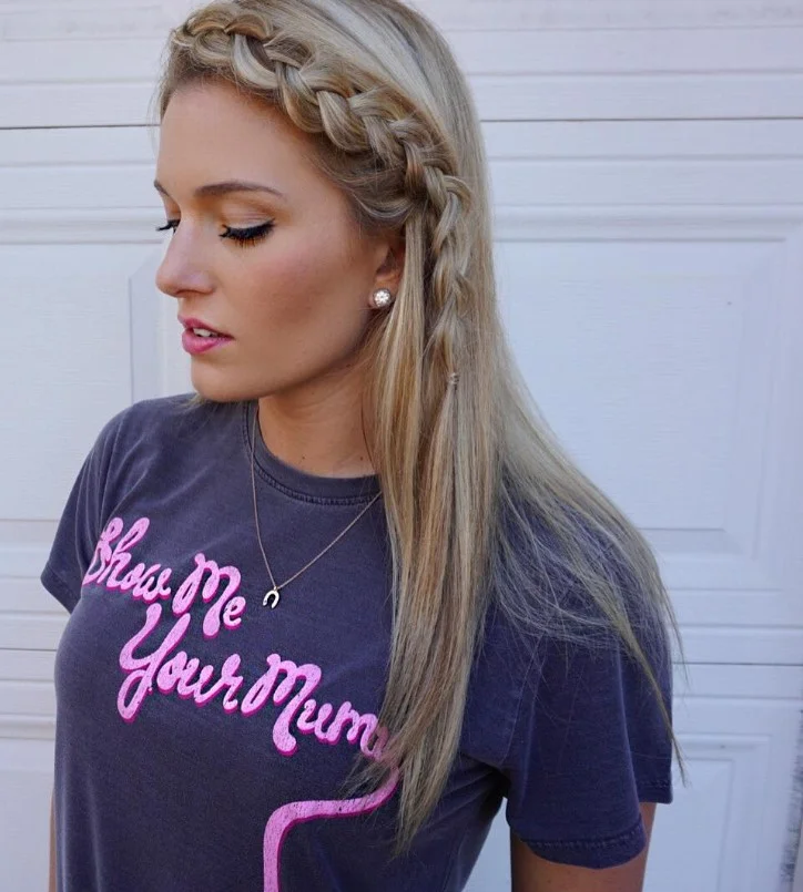 front braid medium hair beach hairstyle cute detail