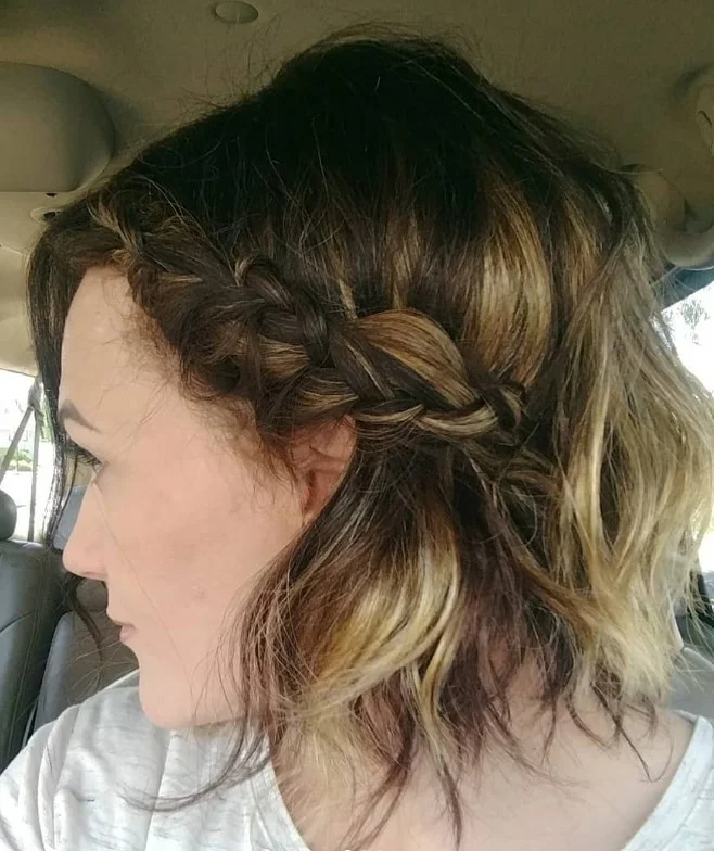 braided bangs short beach hairstyle cute detail