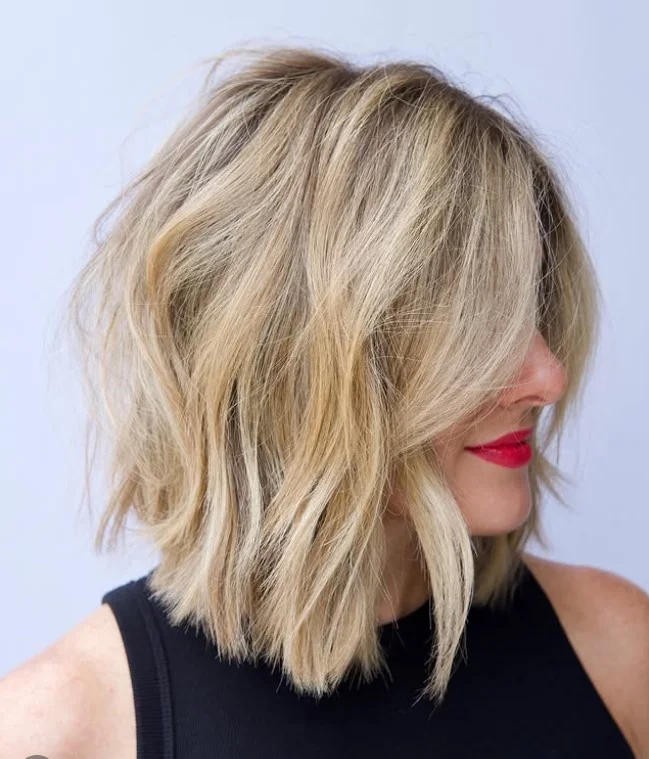 textured lob short beach hairstyle modern style