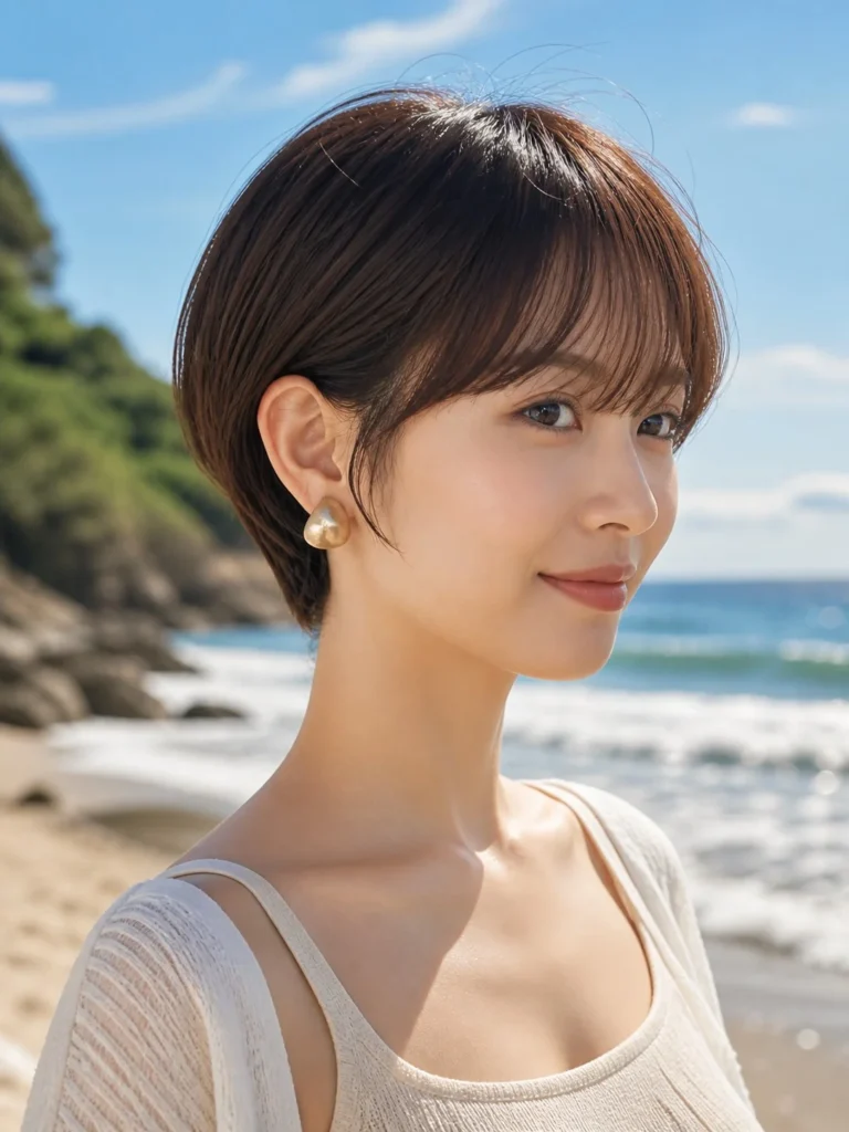 tucked behind ears short beach hairstyle clean look