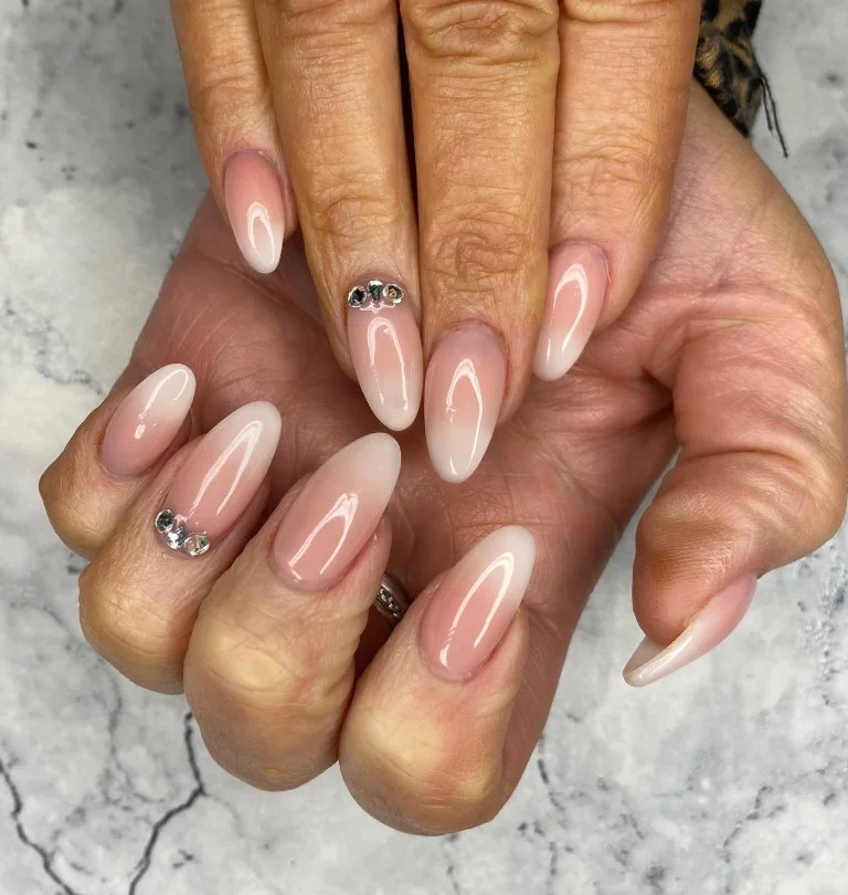 luxury french fade almond nails design elegant modern manicure