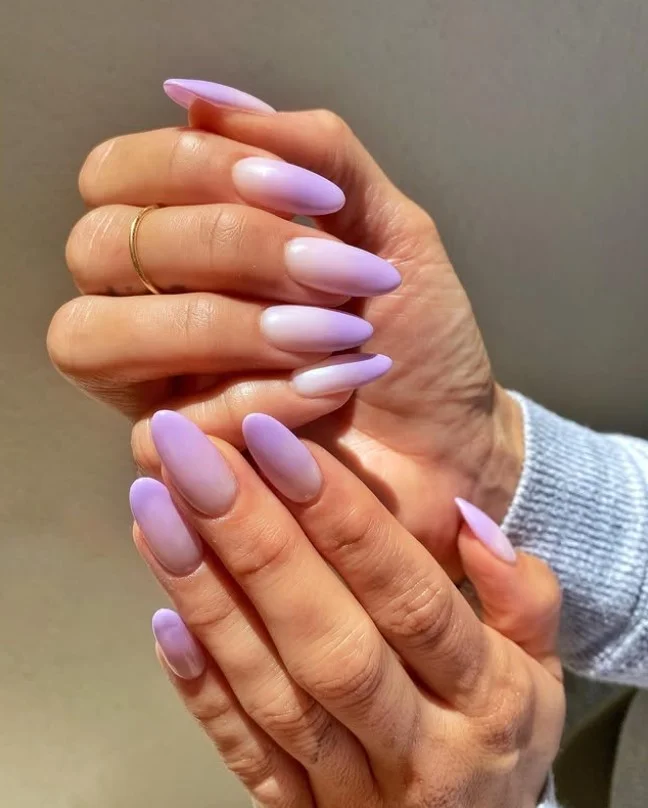 pink and purple ombre almond nails trendy nail style