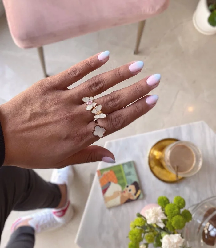 french pink ombre almond nails bridal nail style
