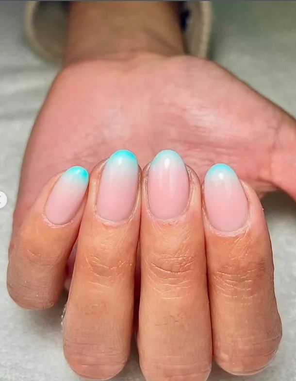 icy pink chrome almond nails metallic nail look