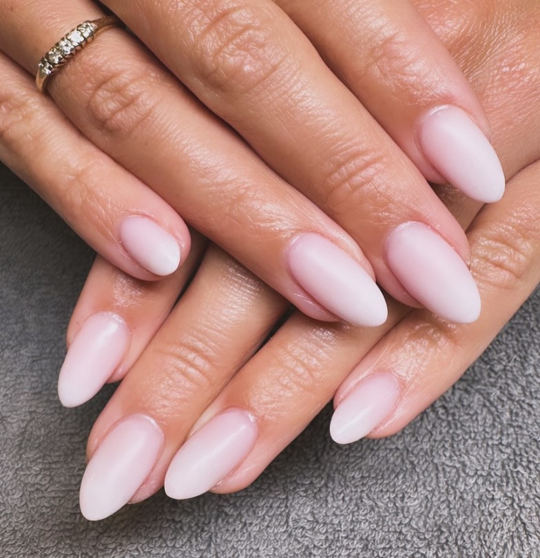 matte pink ombre almond nails modern nail design