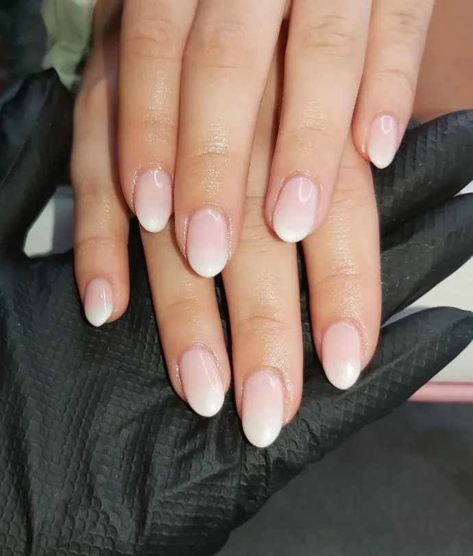 short almond french ombre nails design simple everyday manicure