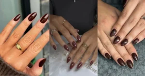 Dark Brown Almond Nail Designs