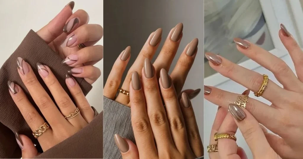 Light Brown Almond Nail Designs