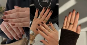 Short Brown Almond Nail Designs