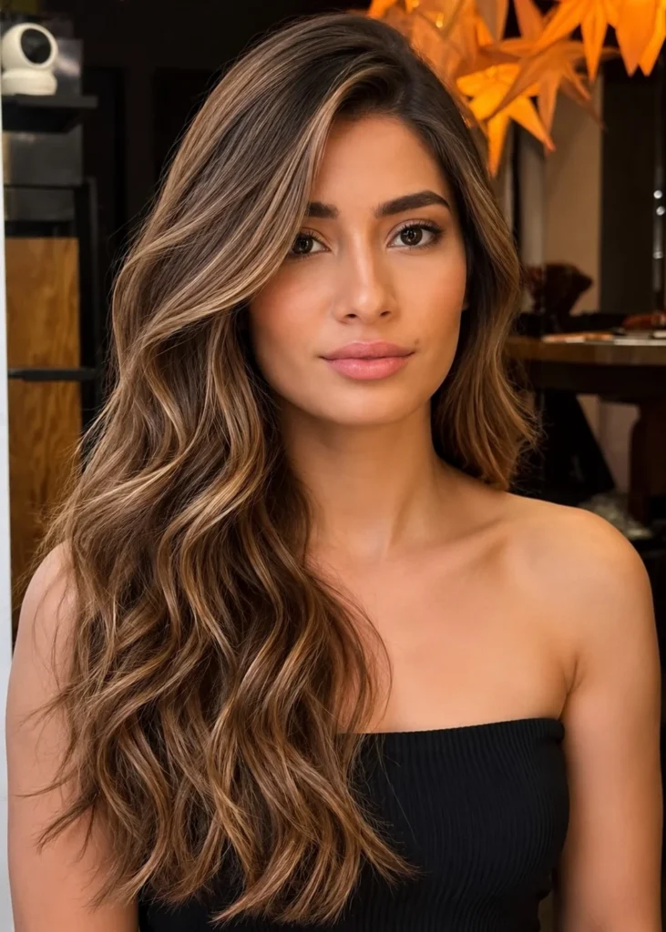 side swept beach waves hairstyle with elegant volume