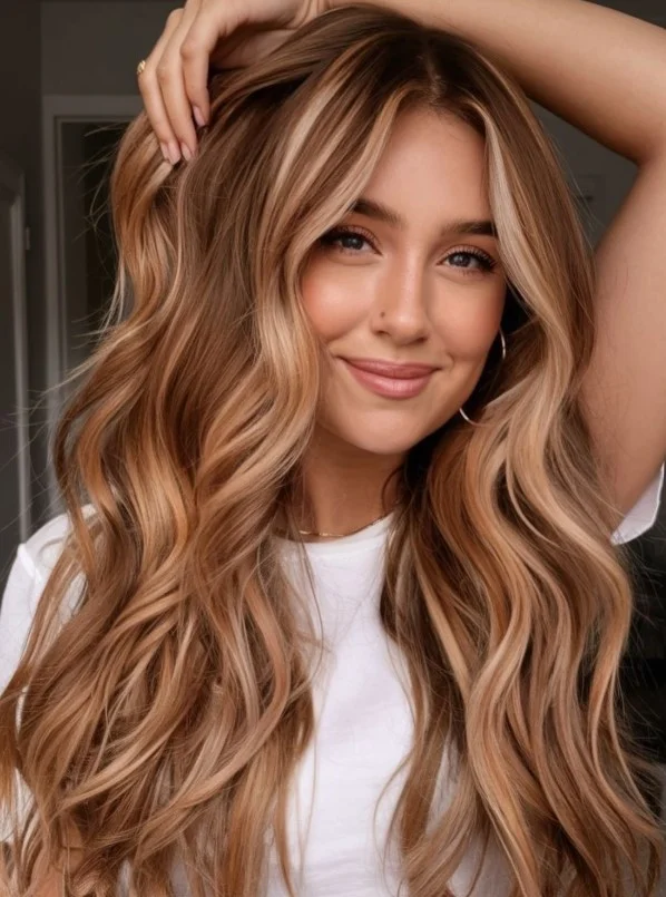 ombre beach waves hairstyle with seamless color transition