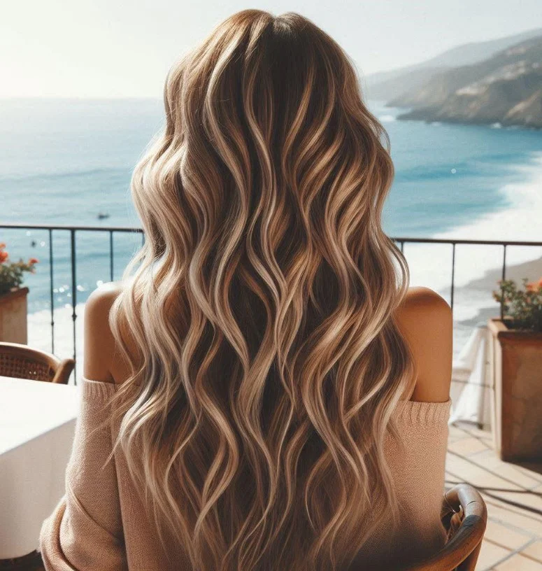 vacation inspired beach waves hairstyle with relaxed texture