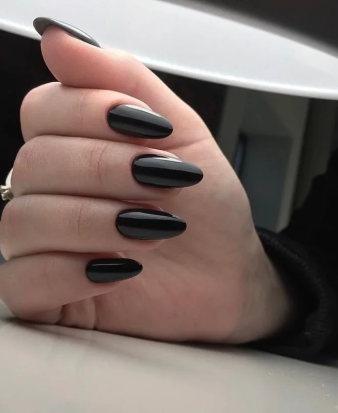 Elegant black almond nails design ideas for modern chic manicure inspiration