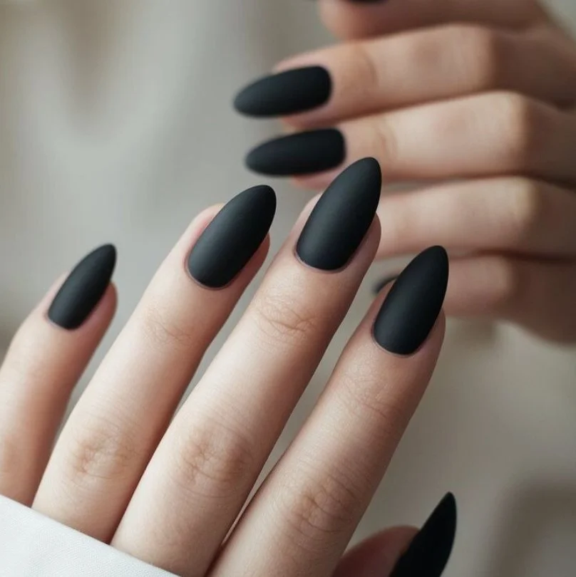 Elegant black almond nails design ideas for modern chic manicure inspiration