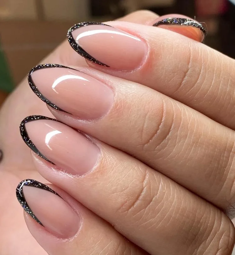 Micro French tip elegant classy almond nail designs with delicate detailing
