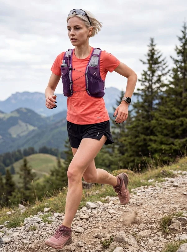 minimalist trail running outfit for women with simple performance clothing
