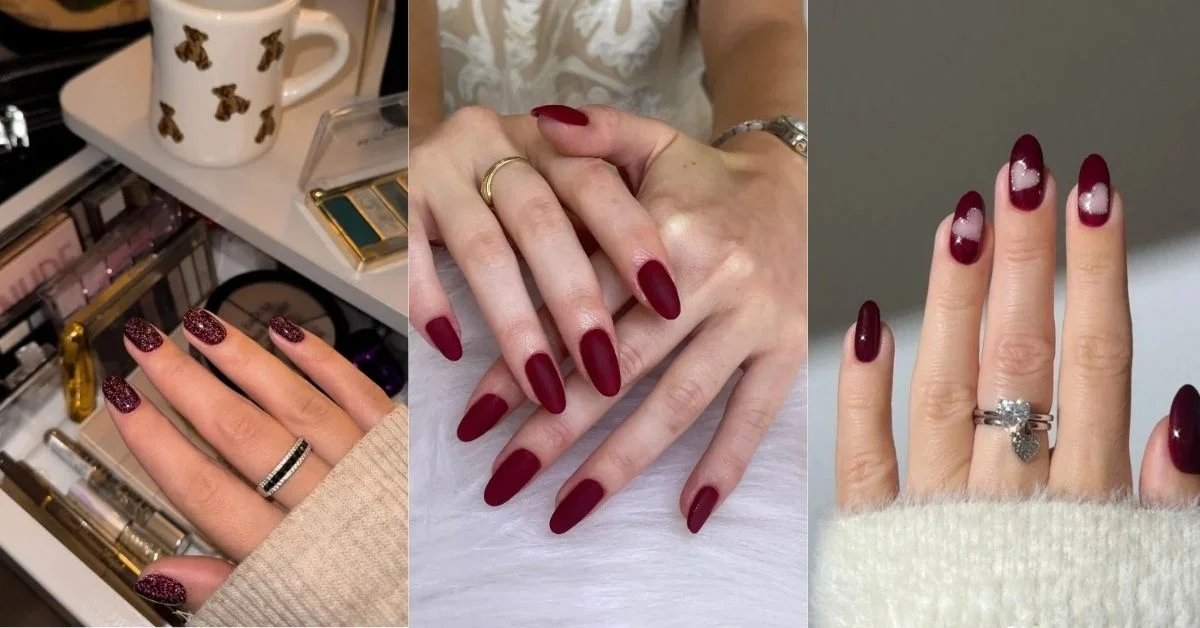 Burgundy Fall Nail Designs