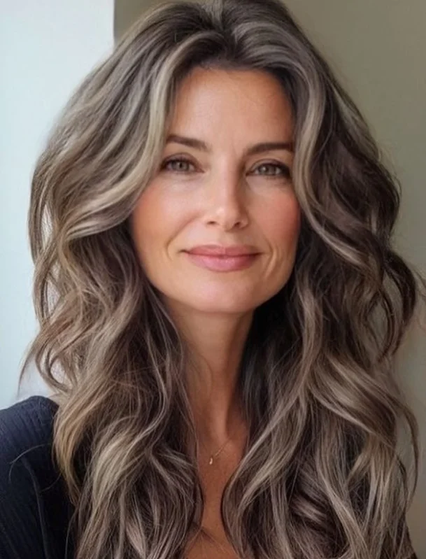 Mushroom brunette hair with muted brown and cool gray tones for pale skin.