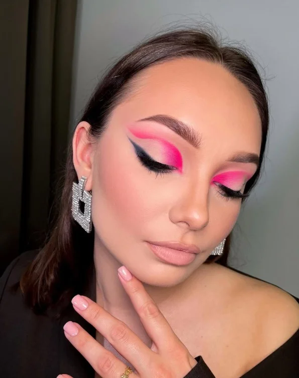 Pink nude lipstick creating a soft clean girl makeup look for fair skin.