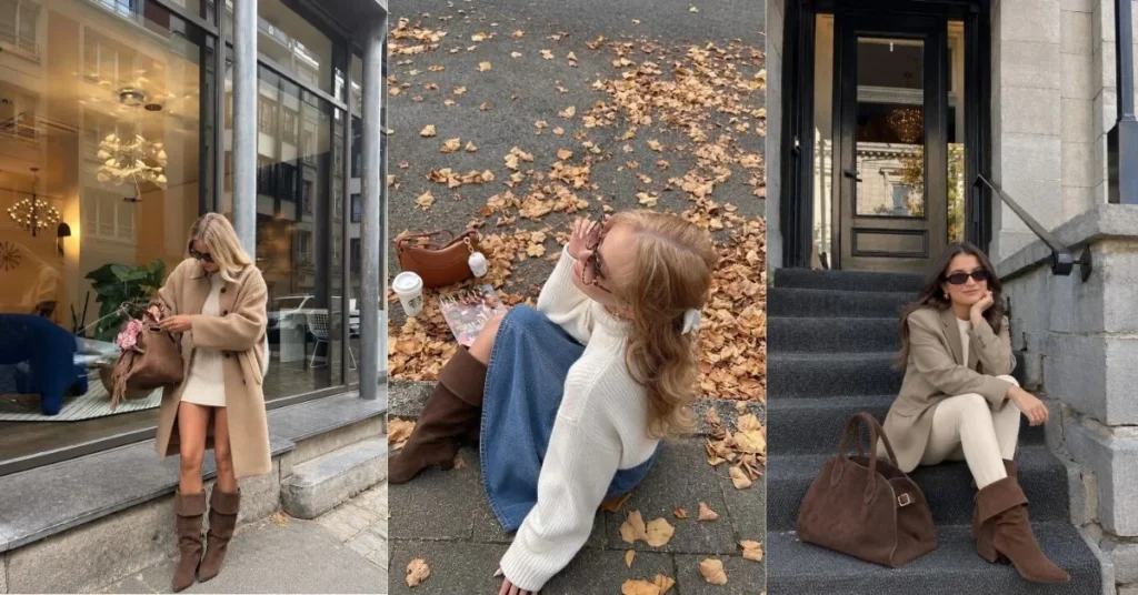 Brown Fold Over Boots Outfit