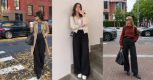 Fall Black Linen Pant Outfit