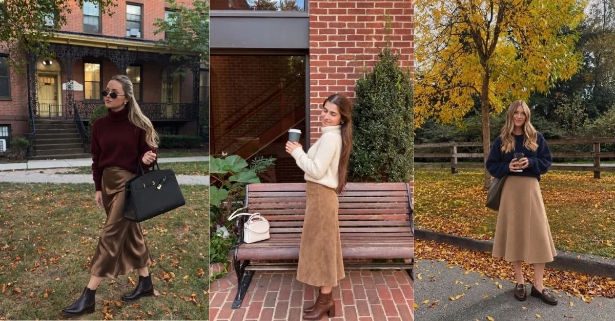 Fall Skirt and Sweater Outfits