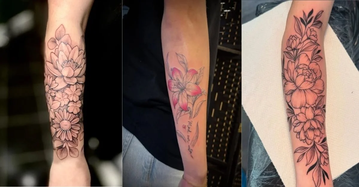Floral Forearm Tattoo Women