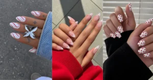 White Nails With Red Polka Dots