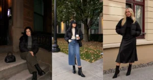 Black Cropped Puffer Jacket Outfit