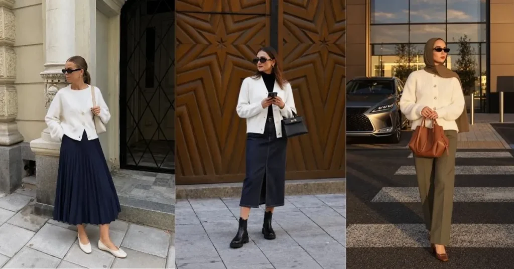 White Cardigan Outfit Work